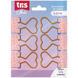 Prendedor de Papel Holic 19mm Love Tris