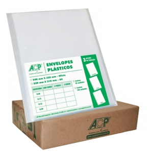 Caixa Envelope Plástico A4 C/4 Furos 0,15 C/400 Unidades ACP