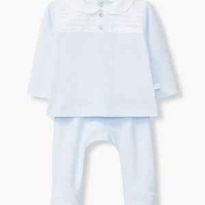Conjunto em Algodão Gola Redonda Bebé Menino 2pc - Azul