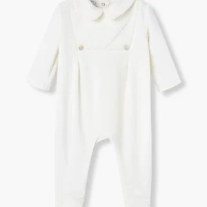 Babygrow em Veludo com Gola para Bebé - Pérola