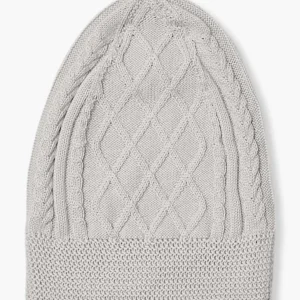 Gorro em Malha de Algodão Orgânico para Bebé - Cinza