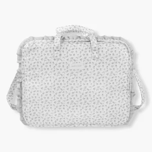 Mala Maternidade Retangular Pasito a Pasito Little Bloom Flowers Cinza