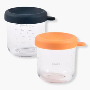 Conjunto 2 Recipientes Conservação Vidro 250ml Béaba - Night Blue / Honey