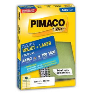 Etiqueta Adesiva InkJet Laser A4 A4362 Pimaco