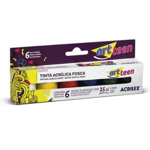 Tinta Acrílica Fosca 6 Cores 15 ml Acrilex
