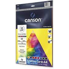 Bloco A4 Criativo Colorido 120g 8 Cores 24 Folhas Canson
