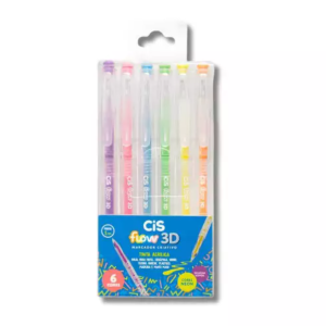 Kit Marcador Acrílico 3D C/6 Cores Neon Flow Cis