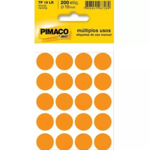 Etiqueta TP 19 C/200 Laranja Pimaco