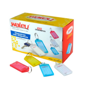 Chaveiro Plastico Colorido C/etiqueta C/100 Unids Waleu