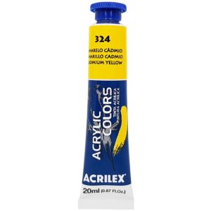 Tinta Acrylic Colors Bisnaga 20ml Amarelo Cádmio 324 Acrilex